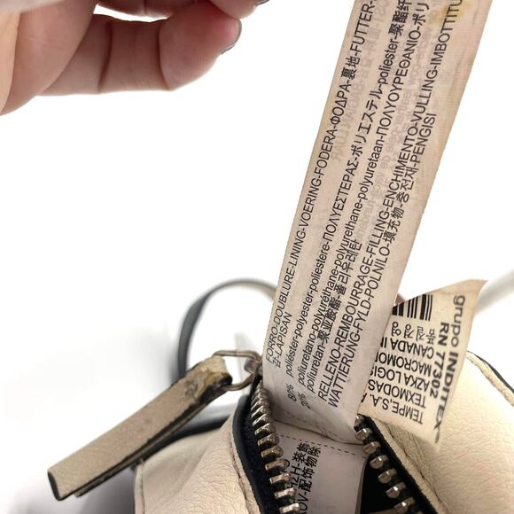 ZARA Red Black White Leather Colorblock Crossbody Handbag - Picture 9 of 14